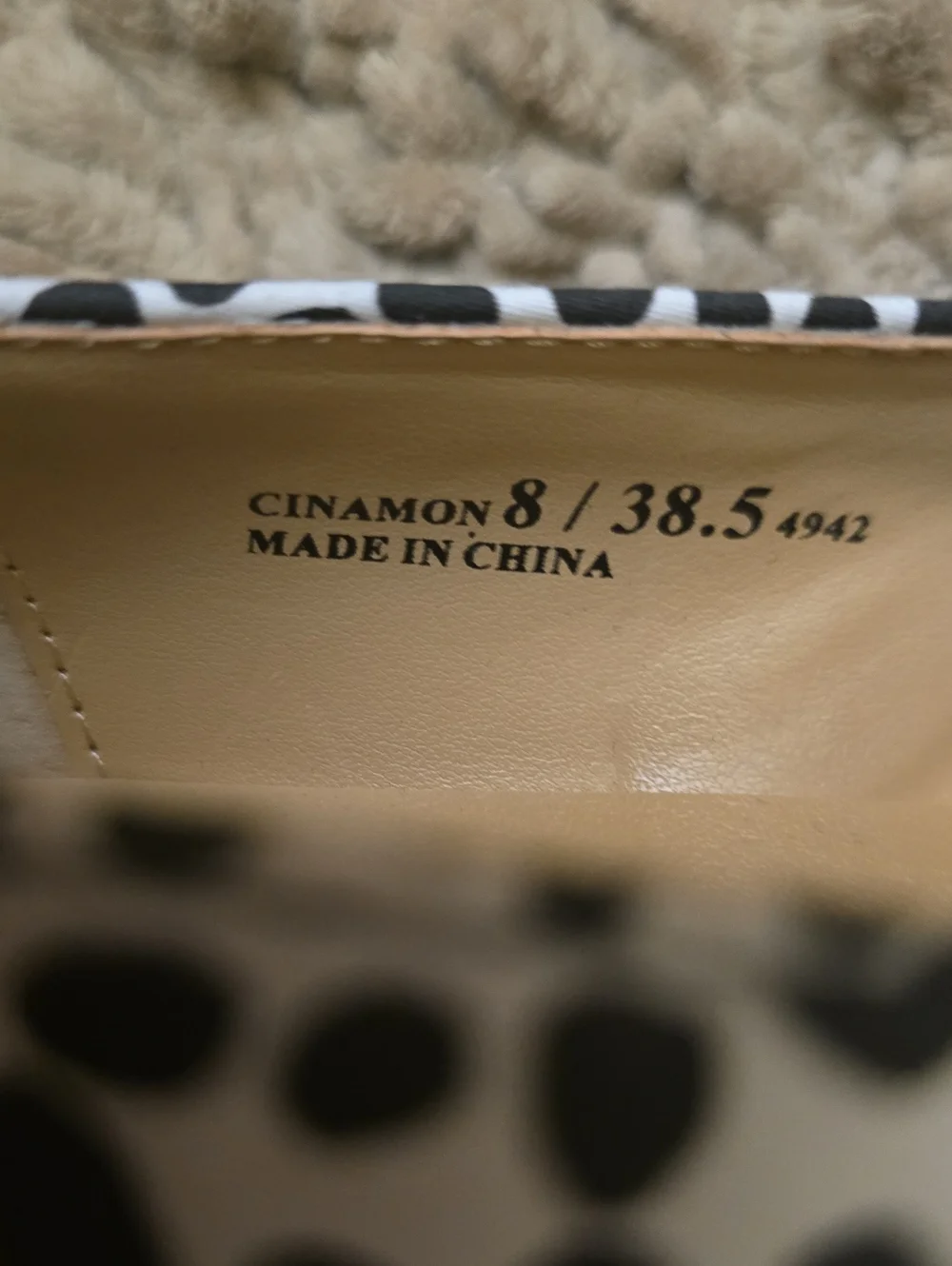 New CL Women's Size 8 Black & White Polka Dot Dalmatian Print Slip-On Flats